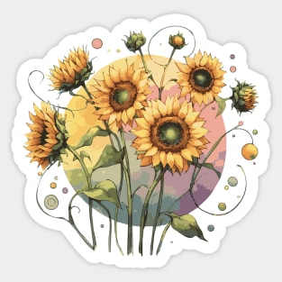 Sunflowers Watercolor Sticker